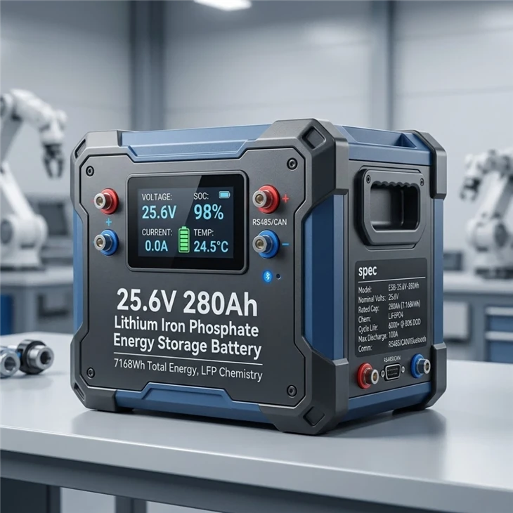 25.6V 280Ah لیتھیم آئرن فاسفیٹ انرجی سٹوریج بیٹری